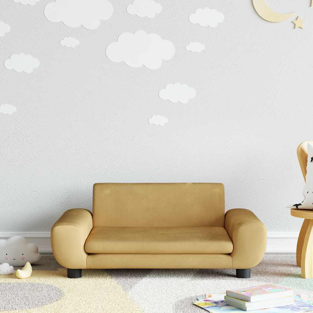 vidaXL Canapea pentru copii, maro, 70x45x33 cm, catifea