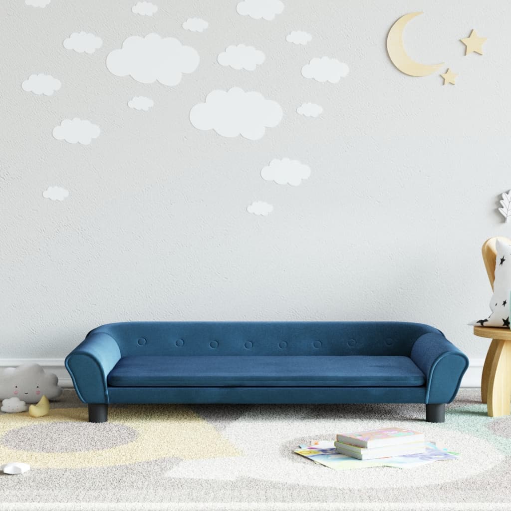 vidaXL Canapea pentru copii, albastru, 100x50x26 cm, catifea