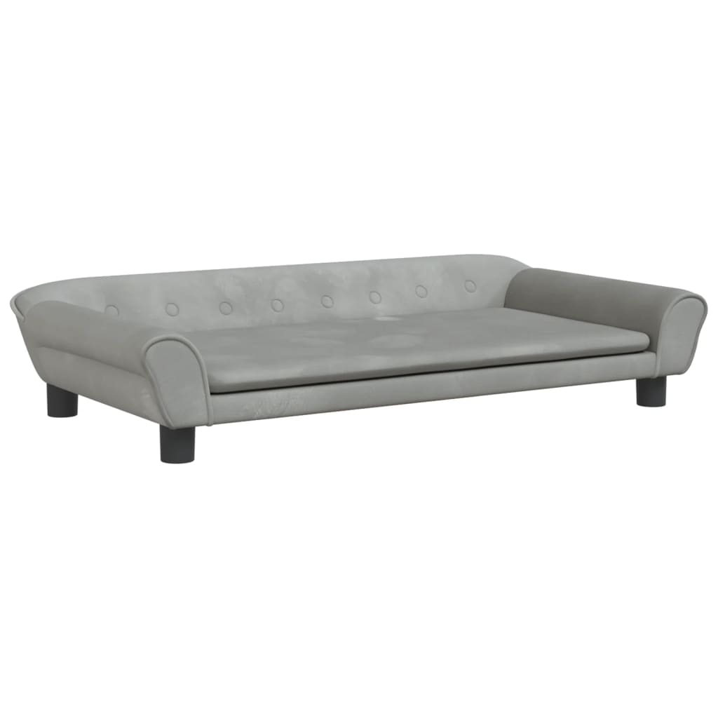 Thumbnail - vidaXL Kindersofa Hellgrau 100x50x26 cm Samt