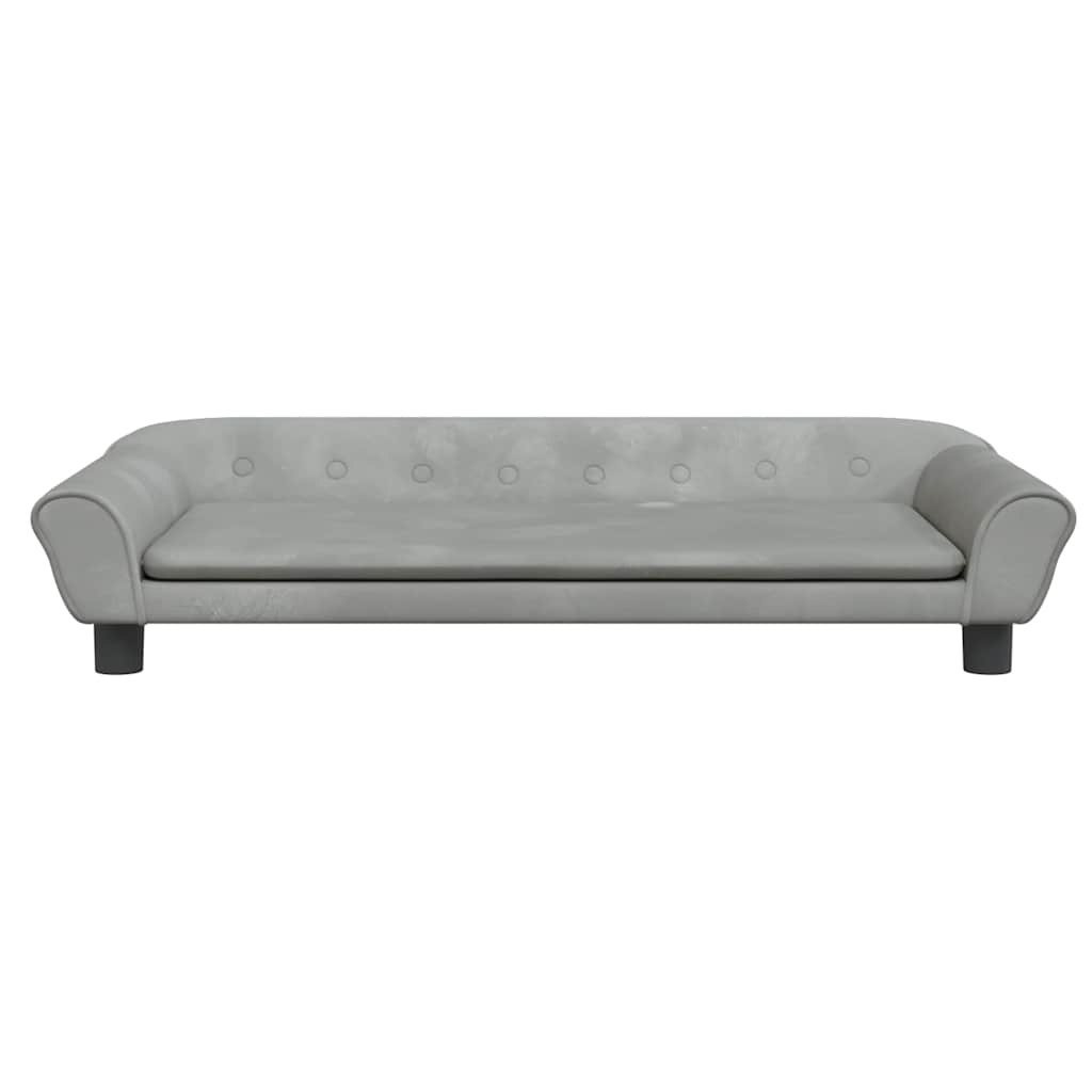 Thumbnail - vidaXL Kindersofa Hellgrau 100x50x26 cm Samt