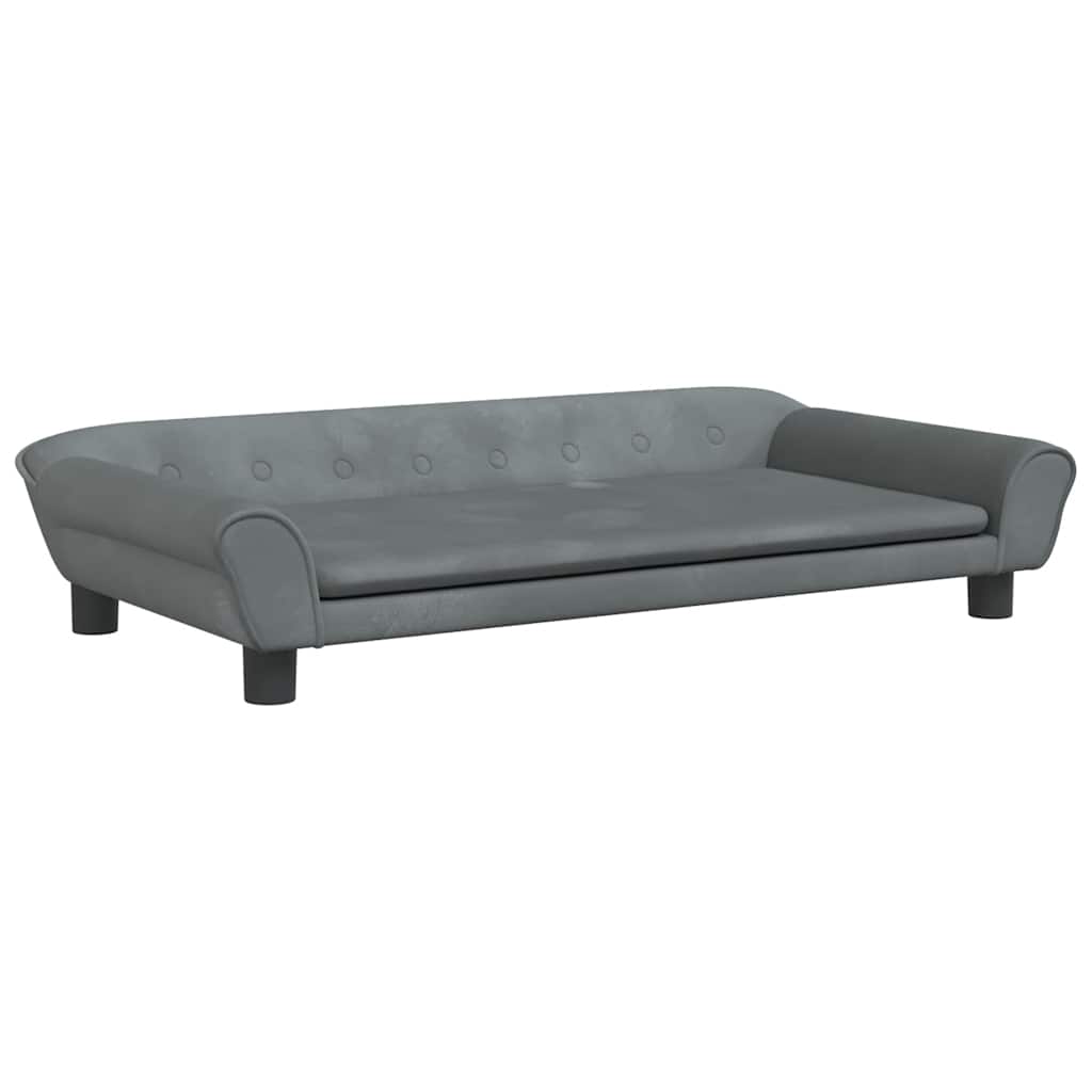 Thumbnail - vidaXL Kindersofa Dunkelgrau 100x50x26 cm Samt