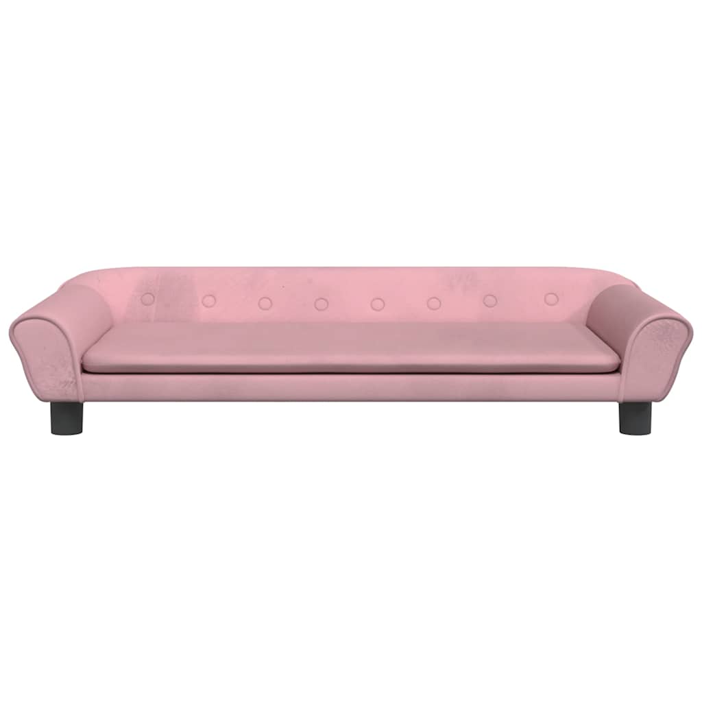 Alternativ bild 3 för VidaXl Barnsoffa Rosa 100X50X26 Cm Sammet