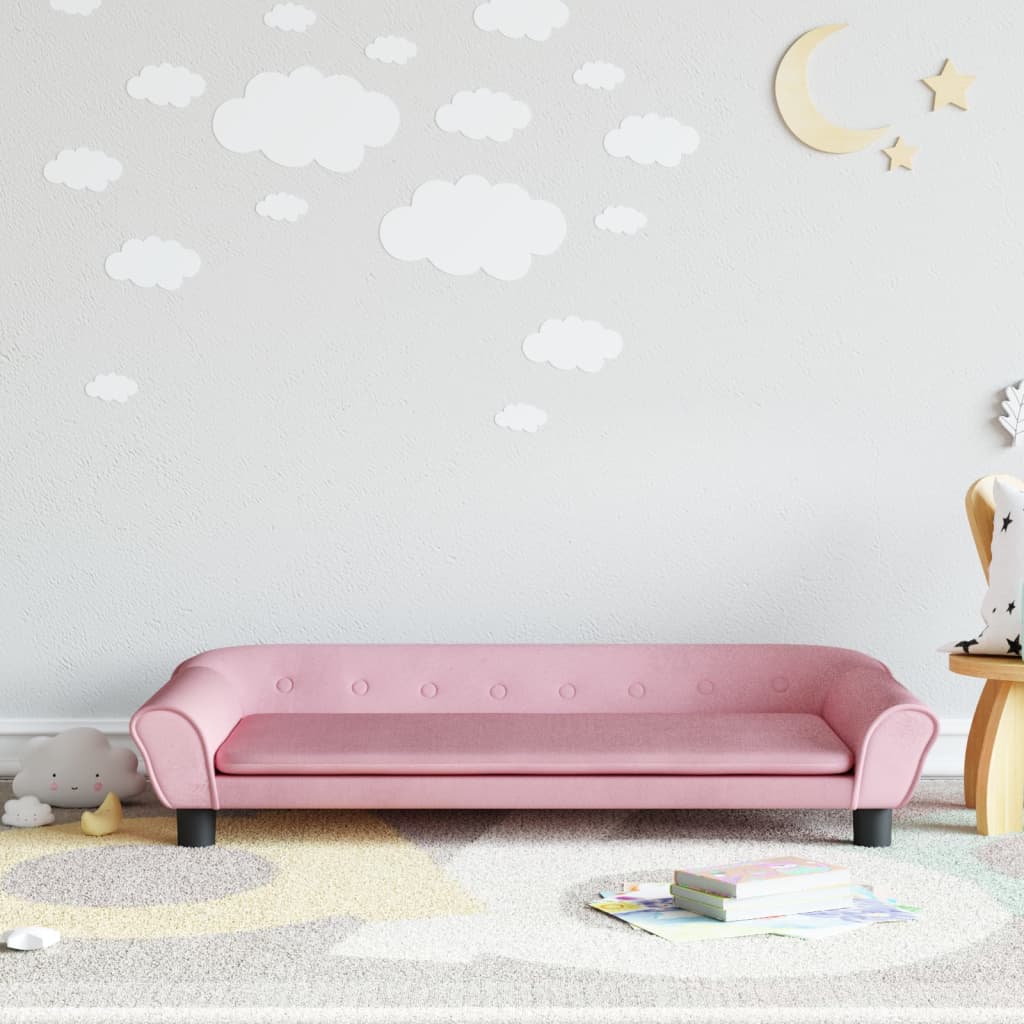 Produktfoto för VidaXl Barnsoffa Rosa 100X50X26 Cm Sammet