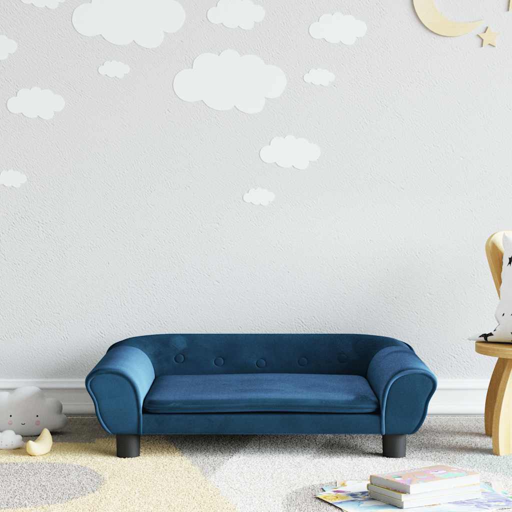 vidaXL Kindersofa Blau 70x45x26 cm Samt