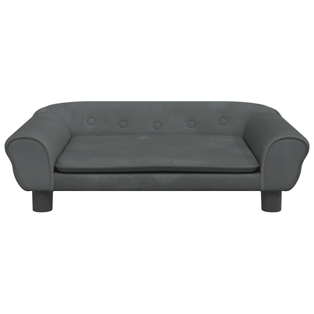 Thumbnail - vidaXL Kindersofa Dunkelgrau 70x45x26 cm Samt
