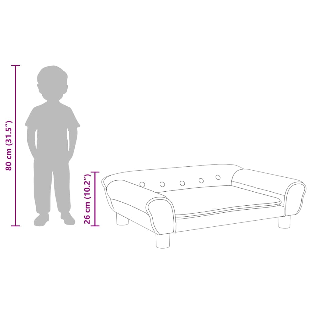 Otroški kavč roza 70x45x26 cm žamet - slika 8