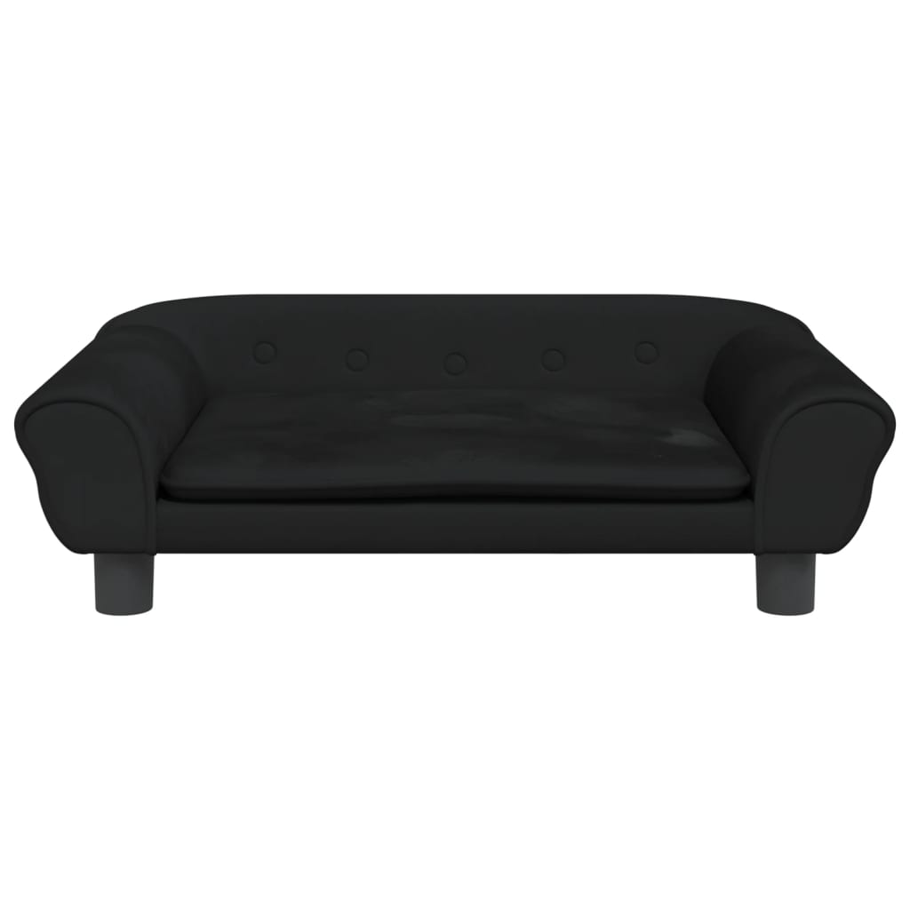 vidaXL Canapea pentru copii, negru, 70x45x26 cm, catifea