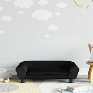 Otroški kavč črn 70x45x26 cm žamet