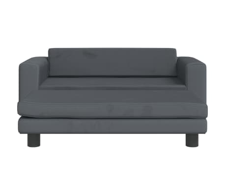 vidaXL Καναπές Παιδικός με Υποπόδιο Σκ. Γκρι 100x50x30 εκ. Βελούδινος