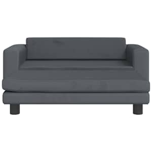 vidaXL Καναπές Παιδικός με Υποπόδιο Σκ. Γκρι 100x50x30 εκ. Βελούδινος