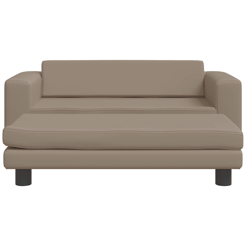 Thumbnail - vidaXL Kindersofa mit Hocker Cappuccino-Braun 100x50x30 cm Kunstleder