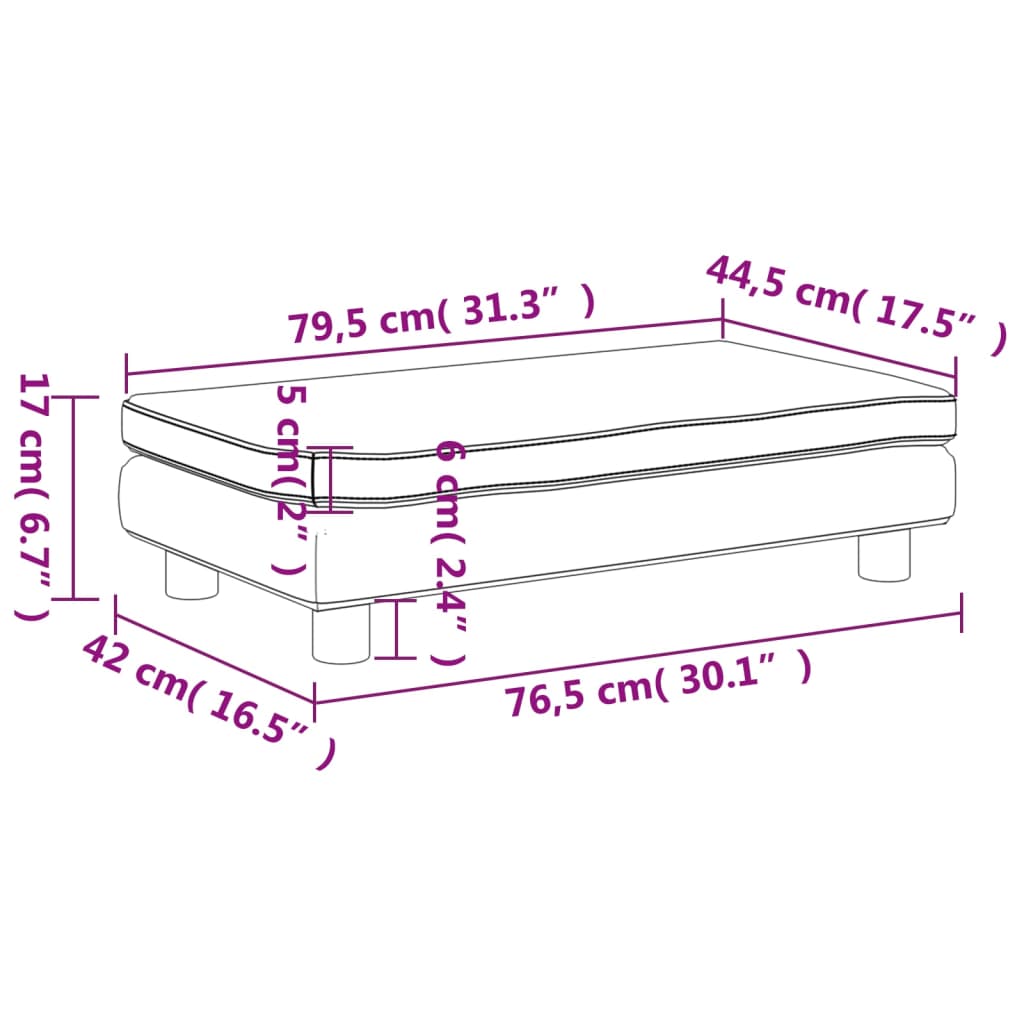 Canapea copii cu taburet cappuccino 100x50x30cm piele ecologică