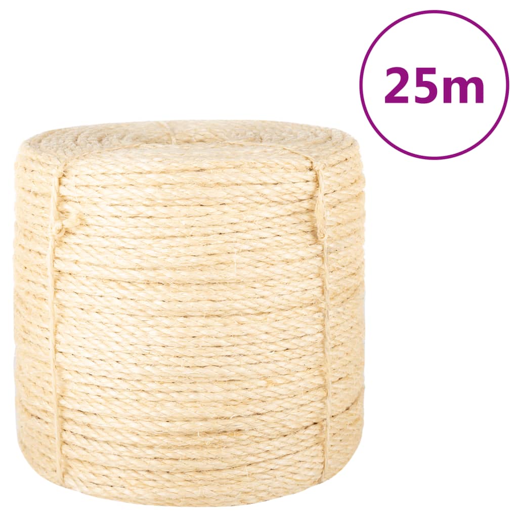 vidaXL Provaz 100% sisal 6 mm 25 m