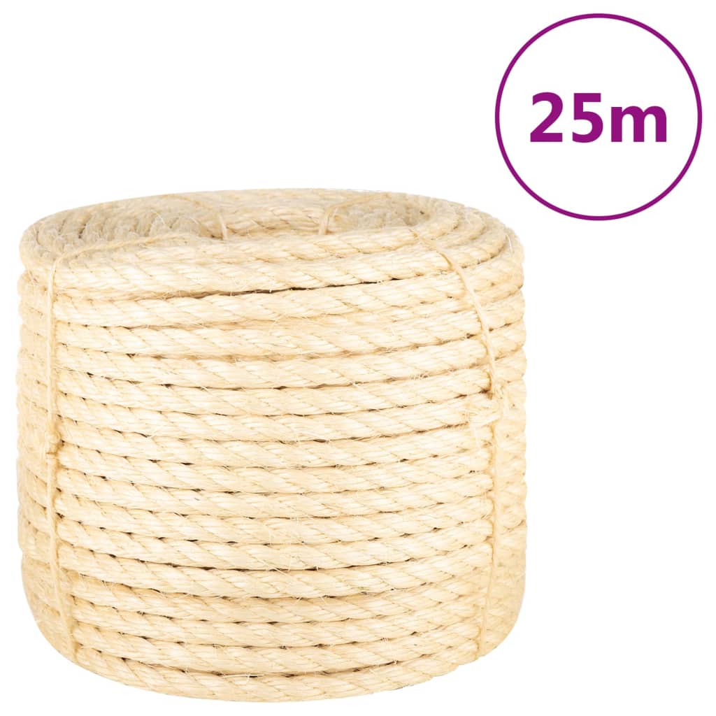 vidaXL Provaz 100% sisal 14 mm 25 m