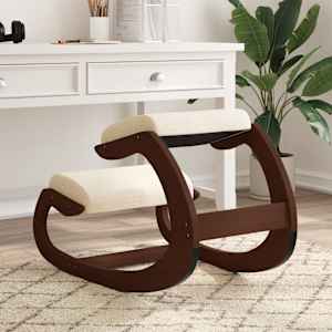 Klečalni stol krem 55x84x55 cm vezana plošča breza