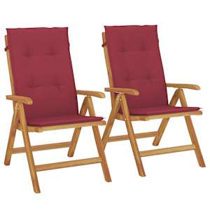 Polohovací zahradní židle s poduškami 2 ks masivní teak - obrázek 2