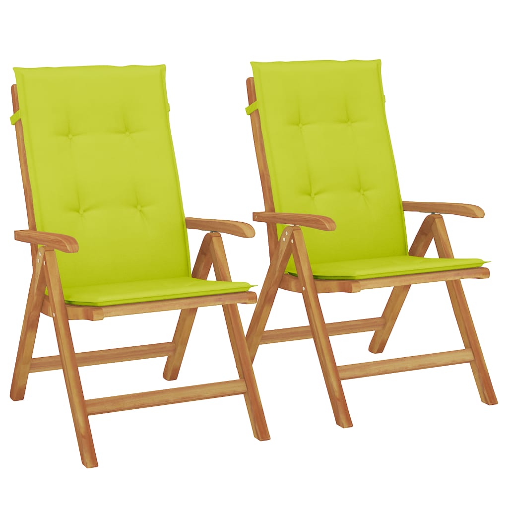 vidaXL Polohovací zahradní židle s poduškami 2 ks masivní teak