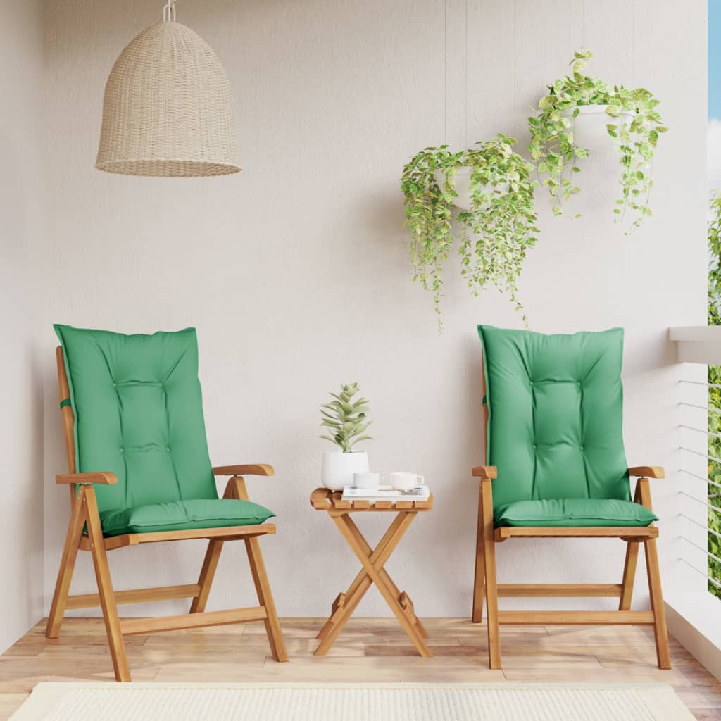 Cadeiras de jardim reclináveis c/ almofadões 2 pcs teca maciça