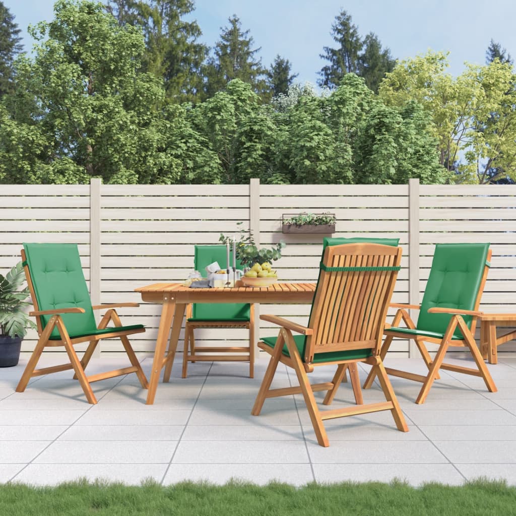 vidaXL F&auml;llbara f&aring;t&ouml;ljer med dynor, 4 st, massivt tr&auml;, teak