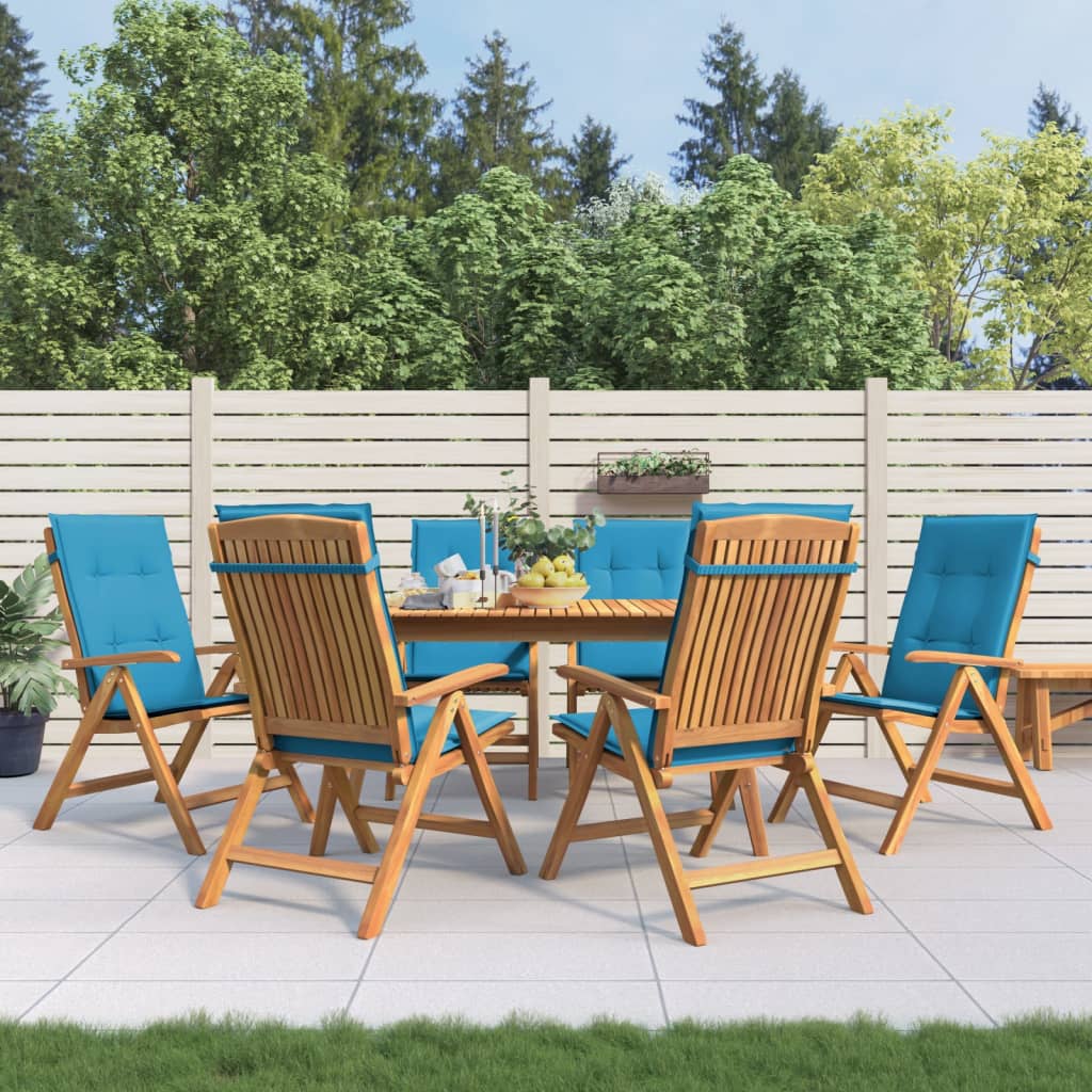 vidaXL Chaises de jardin inclinables et coussins lot de 6 bois teck