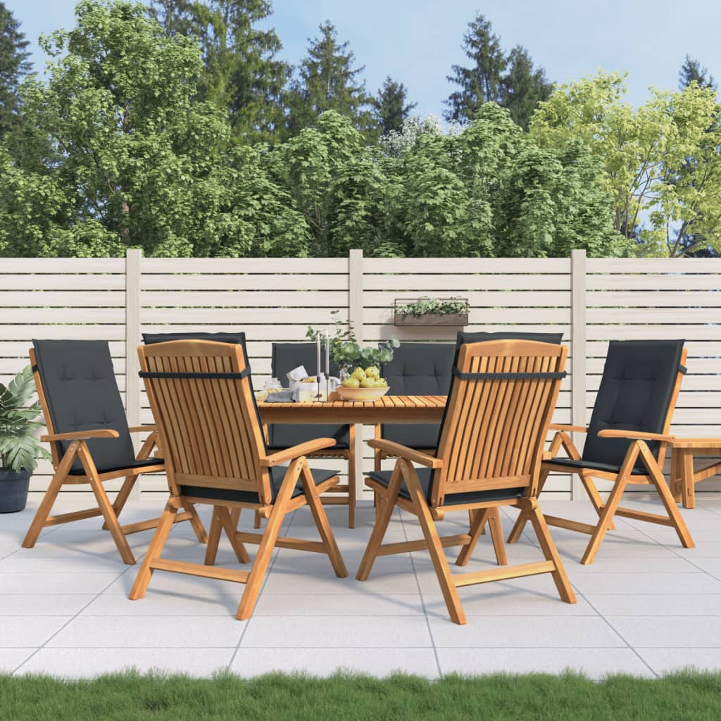 vidaXL Reclining Garden Chairs with Cushions 6 pcs Solid Wood Teak