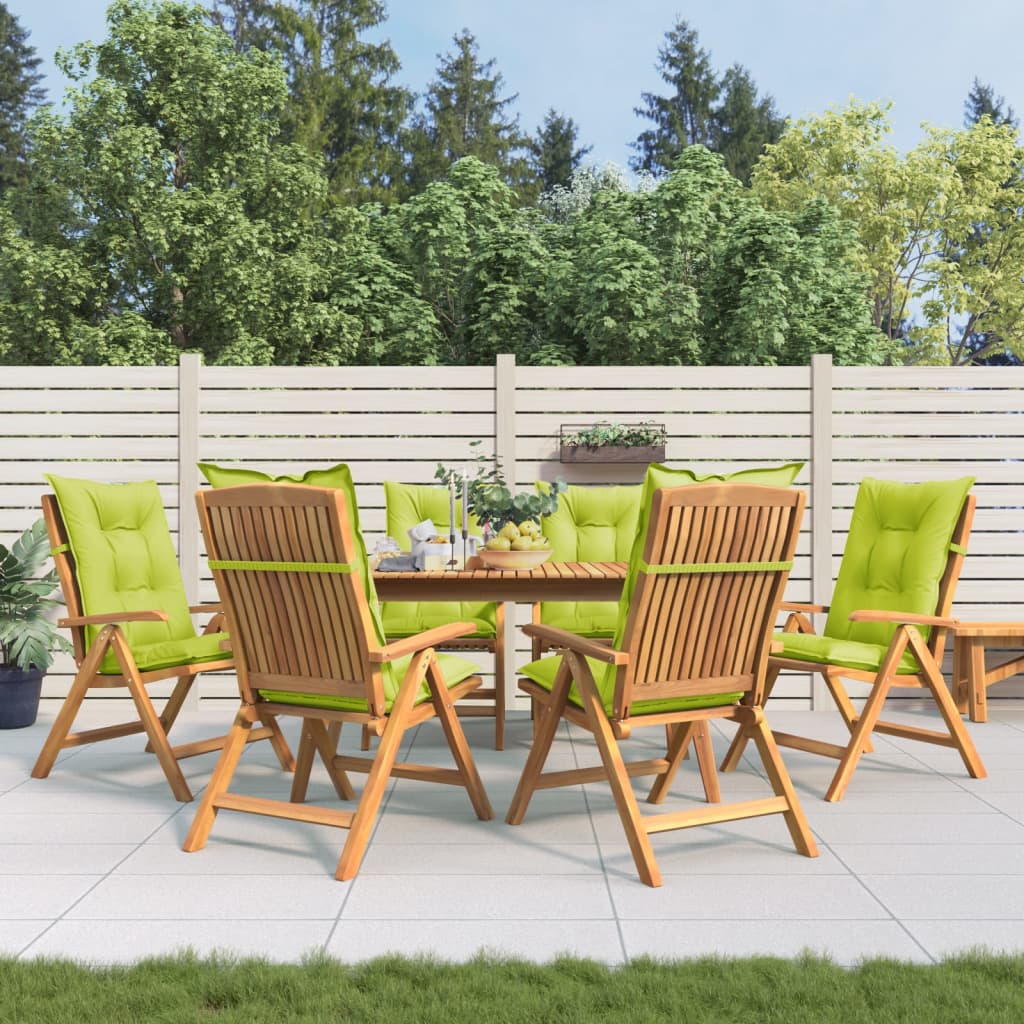 Chaises de jardin inclinables et coussins lot de 6 bois teck