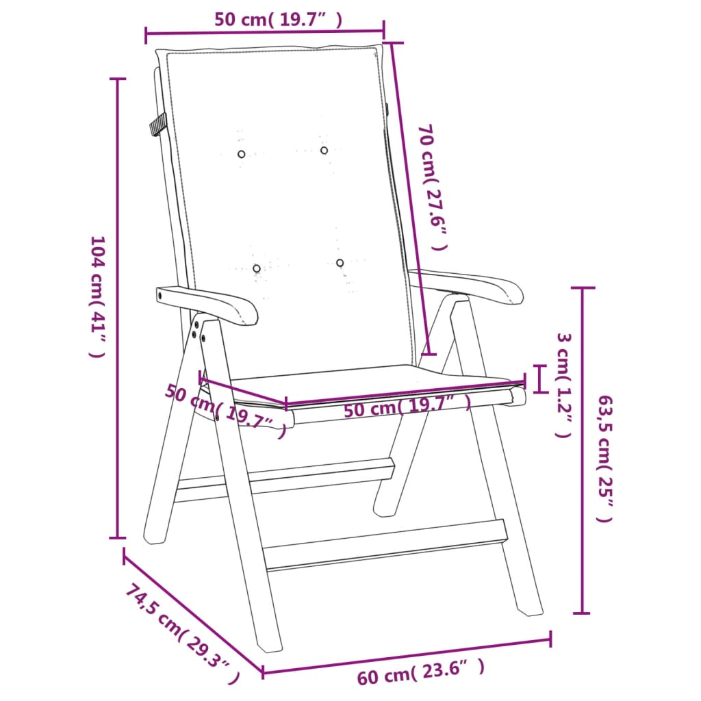 imagem de vidaXL Cadeiras de jardim reclináveis c/ almofadões 8 pcs teca maciça11