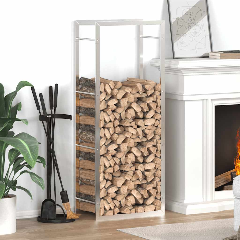 vidaXL Brennholzregal 50x28x132 cm Edelstahl