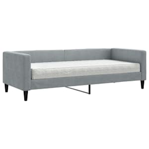 Válenda s matrací světle šedá 80 x 200 cm textil - obrázek 2