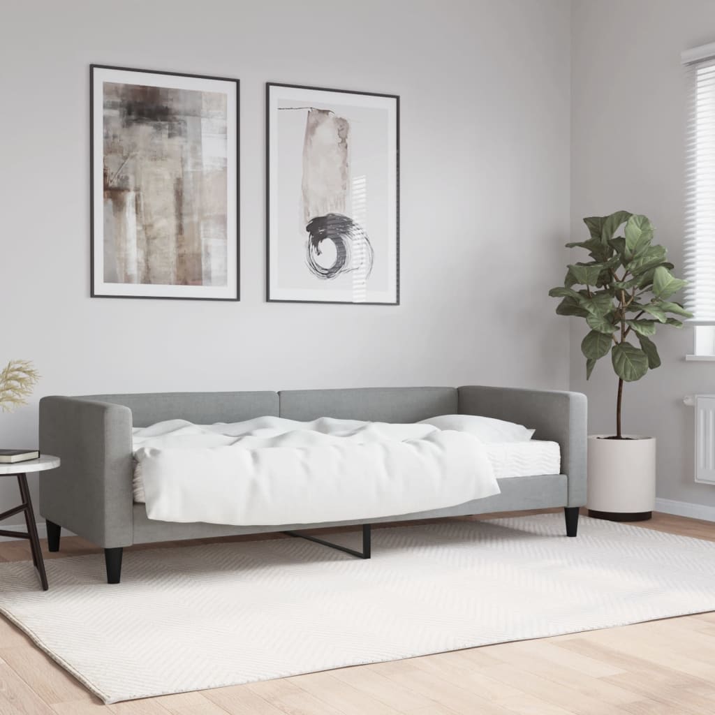 vidaXL daybed med madras 80x200 cm stof lysegrå