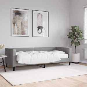 Válenda s matrací světle šedá 80 x 200 cm textil - obrázek 1