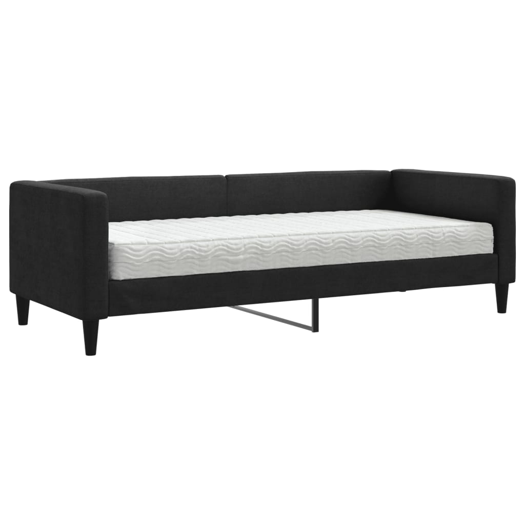 vidaXL Slaapbank met matras 80x200 cm stof zwart, foto 3