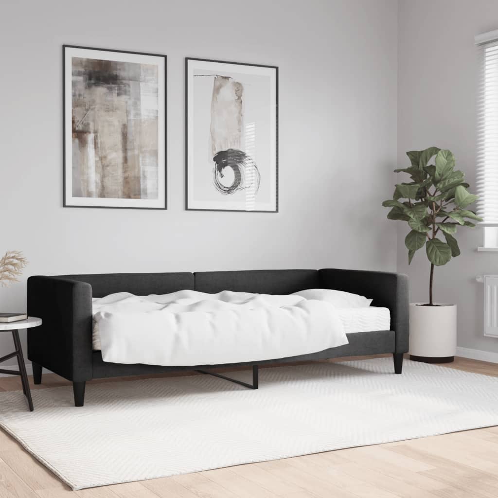 vidaXL daybed med madras 80x200 cm stof sort
