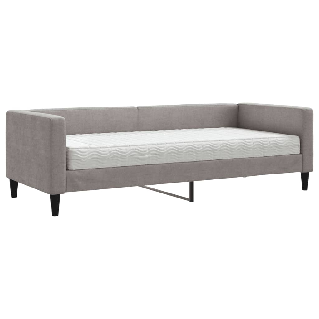 vidaXL Slaapbank met matras 80x200 cm stof taupe, foto 3