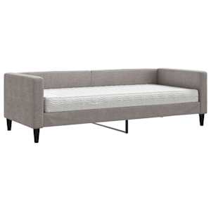 Válenda s matrací taupe 80 x 200 cm textil - obrázek 2