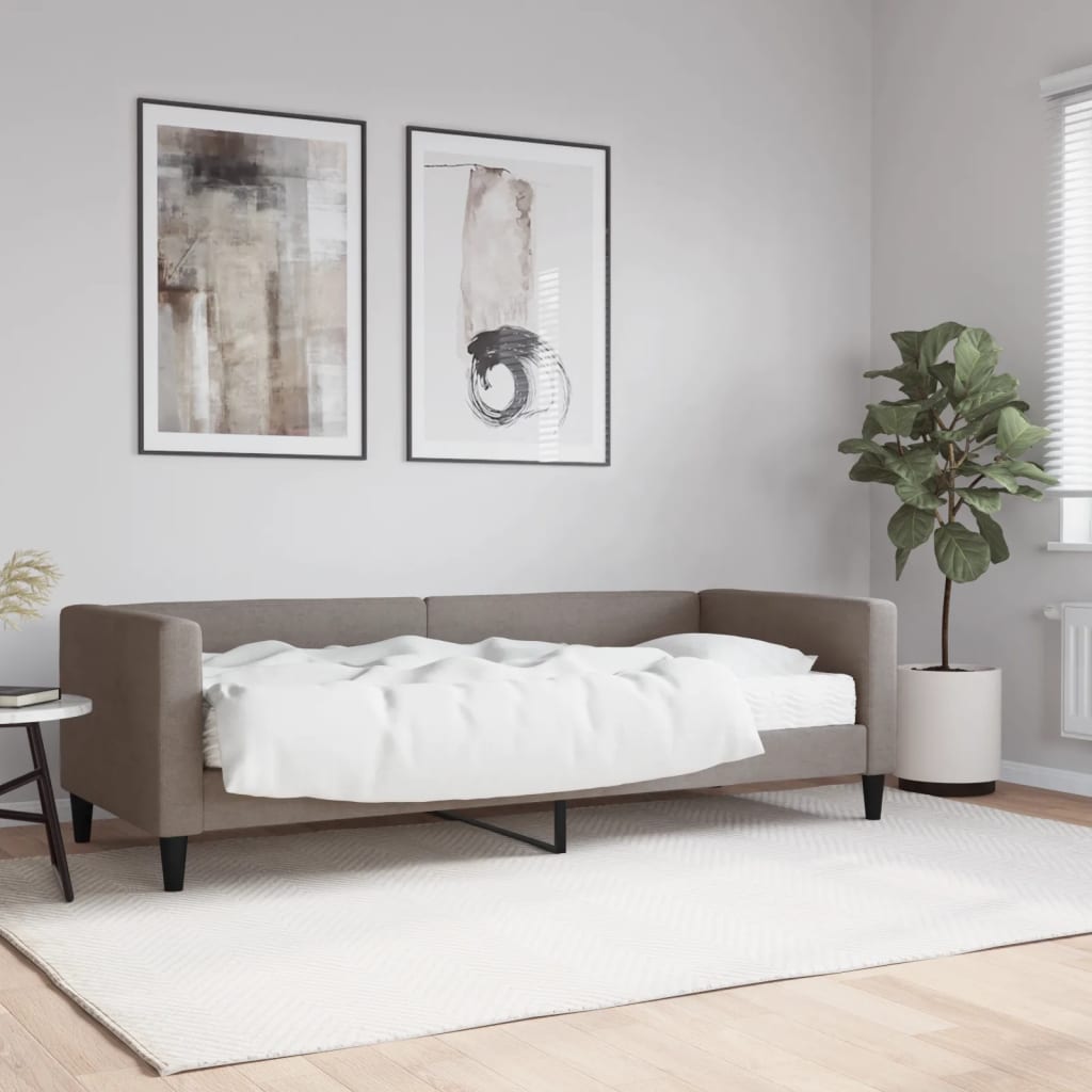 vidaXL daybed med madras 80x200 cm stof gråbrun