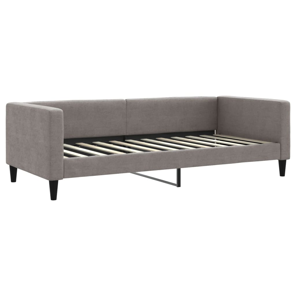 Sofa z materacem do spania, kolor taupe, 90x200 cm, tkanina