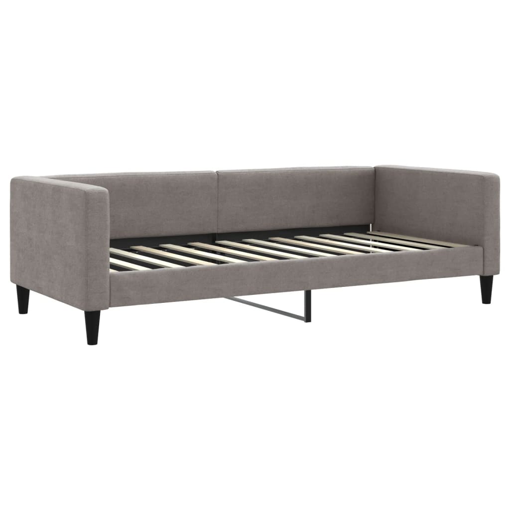 vidaXL Slaapbank met matras 90x200 cm stof taupe afbeelding