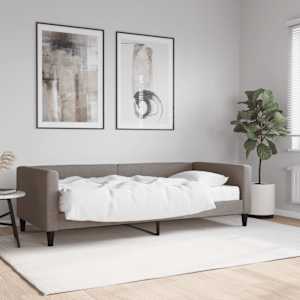 Válenda s matrací taupe 90 x 200 cm textil - obrázek 1
