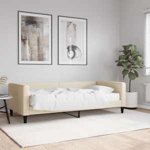 Válenda s matrací krémová 90 x 200 cm textil - obrázek 1