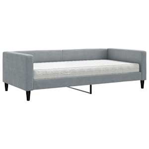 Válenda s matrací světle šedá 100 x 200 cm textil - obrázek 2