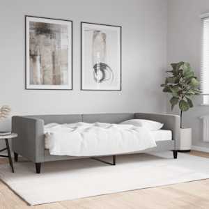 Válenda s matrací světle šedá 100 x 200 cm textil - obrázek 1
