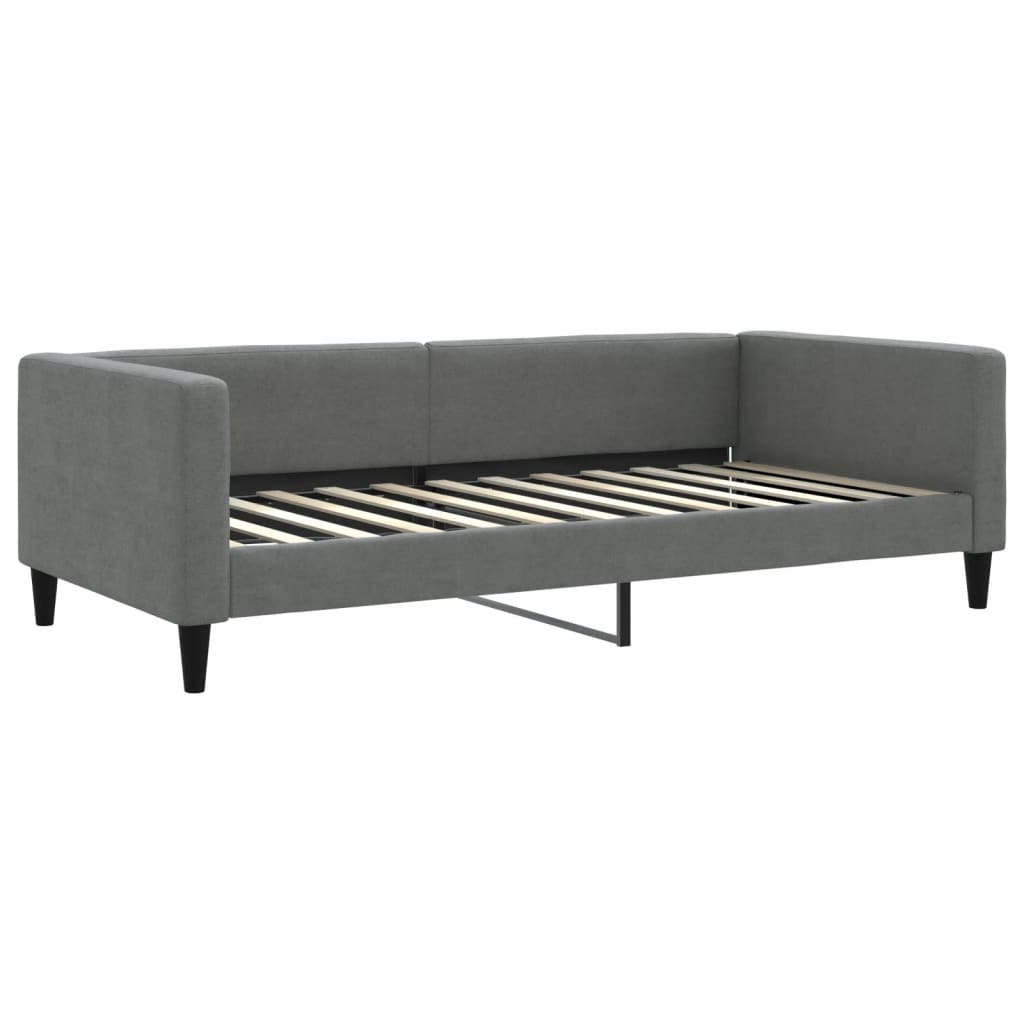 vidaXL Slaapbank met matras 100x200 cm stof donkergrijs grijs, foto 2