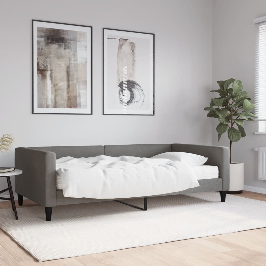 vidaXL daybed med madras 100x200 cm stof mørkegrå