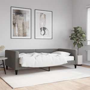 Válenda s matrací tmavě šedá 100 x 200 cm textil - obrázek 1