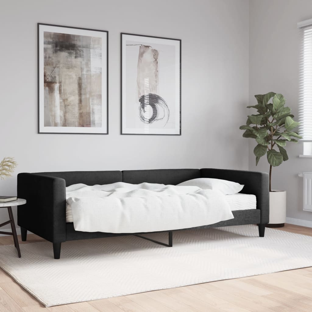 vidaXL daybed med madras 100x200 cm stof sort
