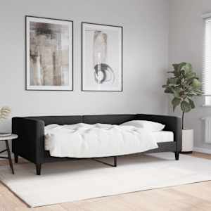 Válenda s matrací černá 100 x 200 cm textil - obrázek 1