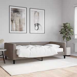 Válenda s matrací taupe 100 x 200 cm textil - obrázek 1
