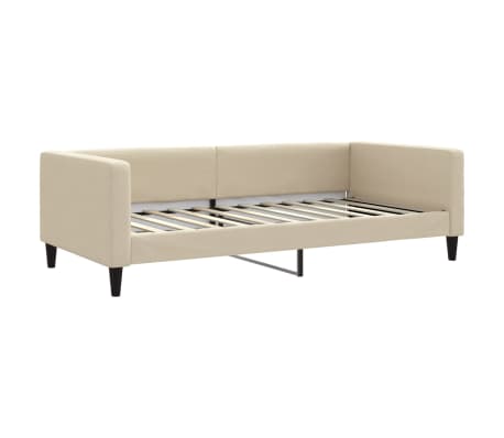 vidaXL Sofá cama con colchón tela crema 100x200 cm