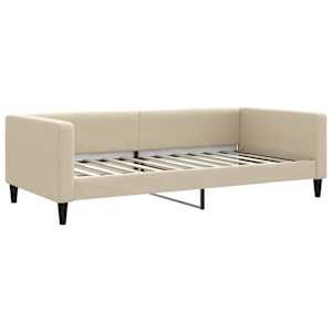 Válenda s matrací krémová 100 x 200 cm textil - obrázek 3